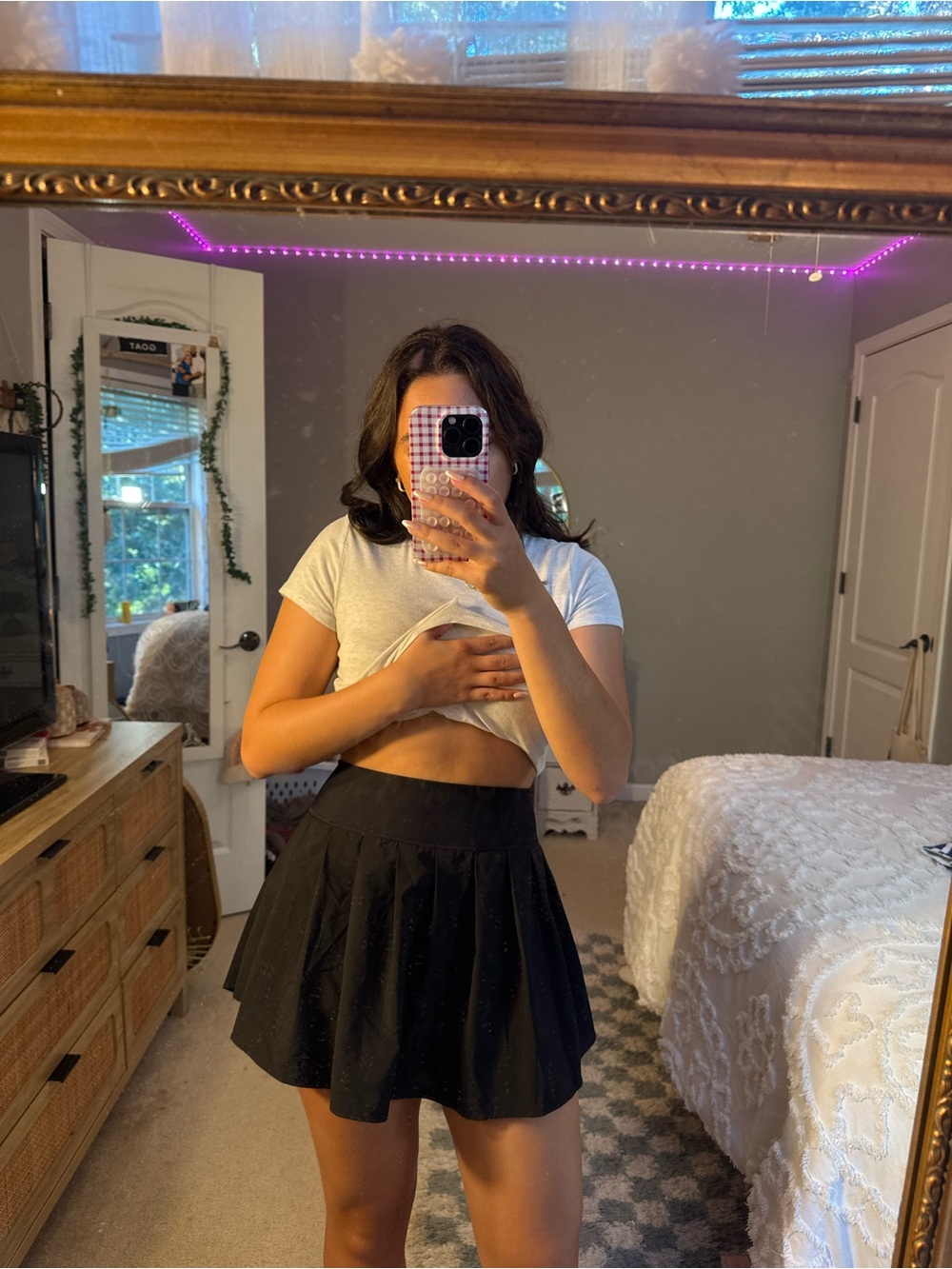 Old Navy Black Circle Skater Mini Skirt